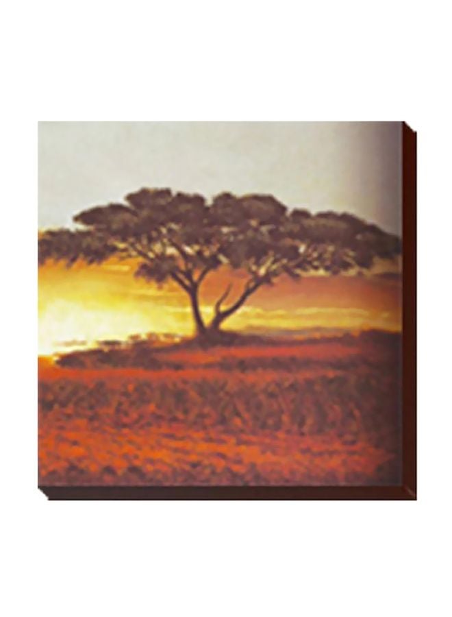 لوحة جدارية لتزيين الحائط مع إطار أحمر/ أصفر/ أبيض 47x47سم