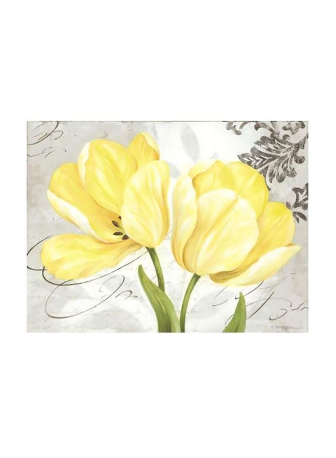 فوتو بلوك لوحة جدارية لتزيين الحائط مع إطار أصفر/رمادي/أخضر 34x24سم