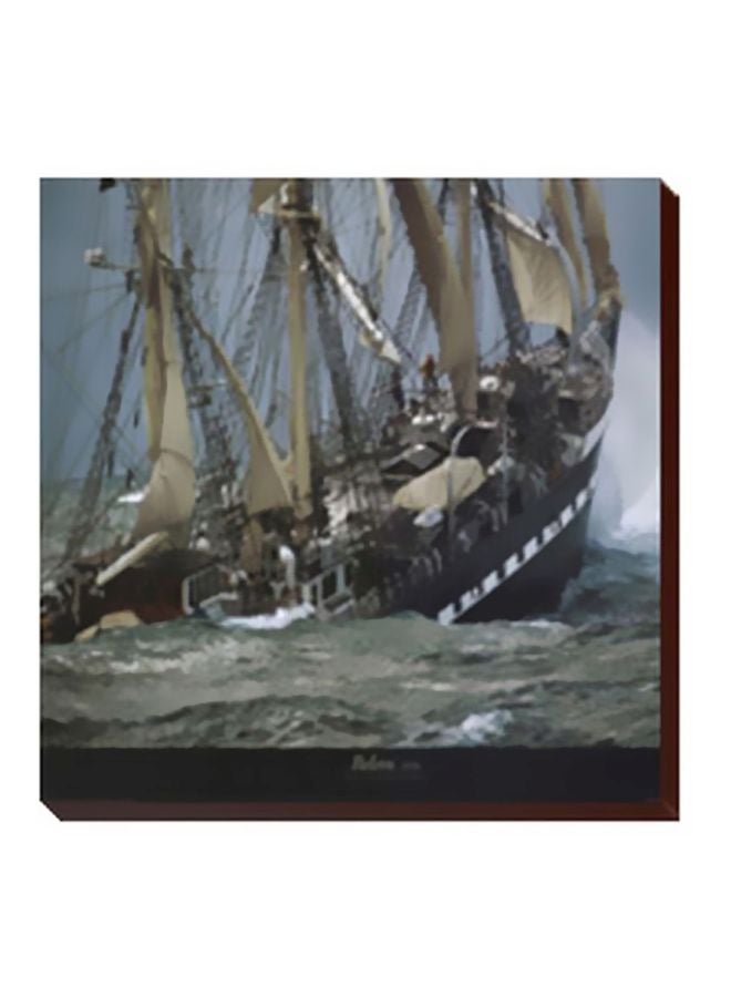 لوحة جدارية لتزيين الحائط مع إطار أزرق/أسود/أبيض 34x34سم