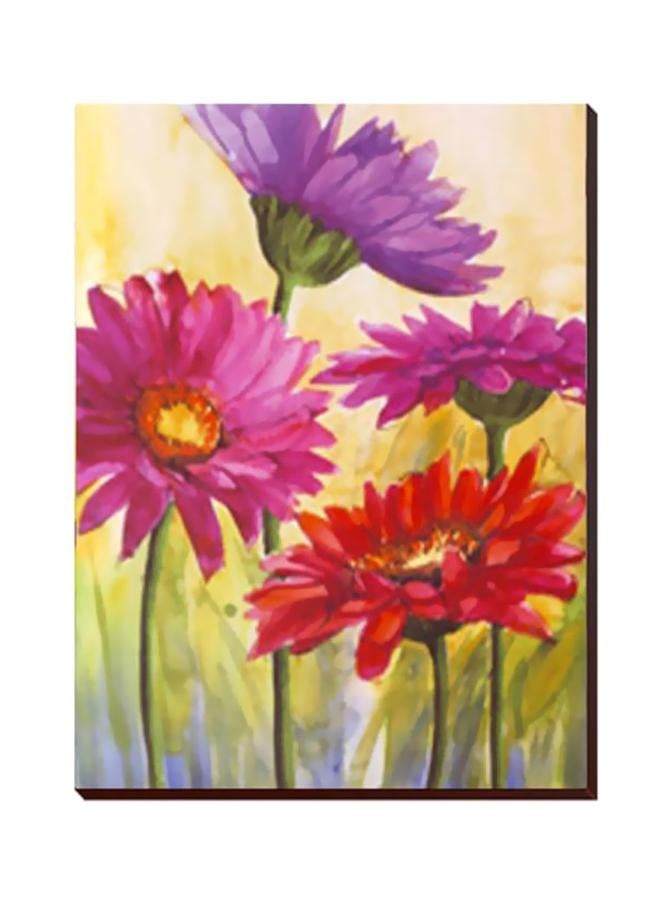 Decorative Wall Painting With Frame Purple/Pink/Red 20x60cm