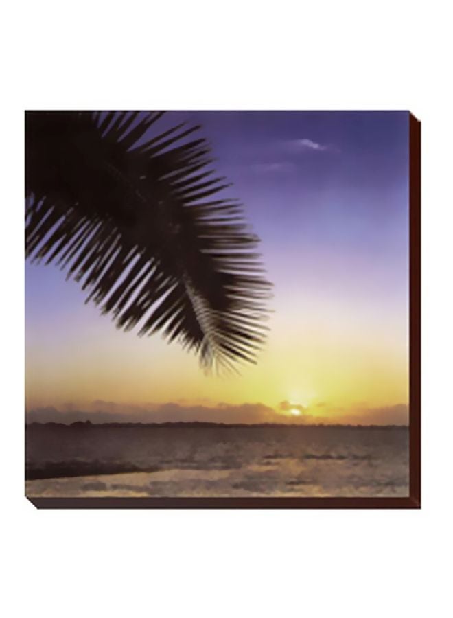 Decorative Wall Poster Blue/Black/Yellow 34x34cm