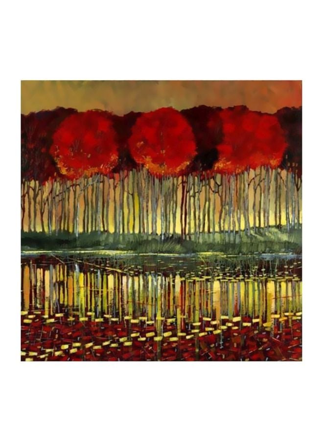 PHOTOBLOCK - Decorative Wall Painting With Frame Red/Yellow/Brown 47x47cm - Image 1