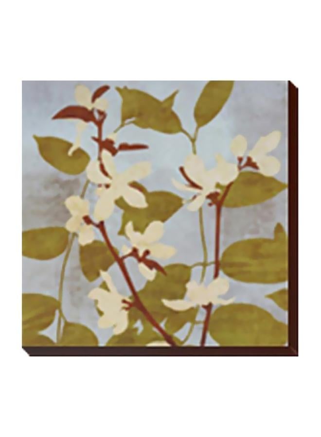 Decorative Wall Poster With Frame Green/Blue/White 60x20cm