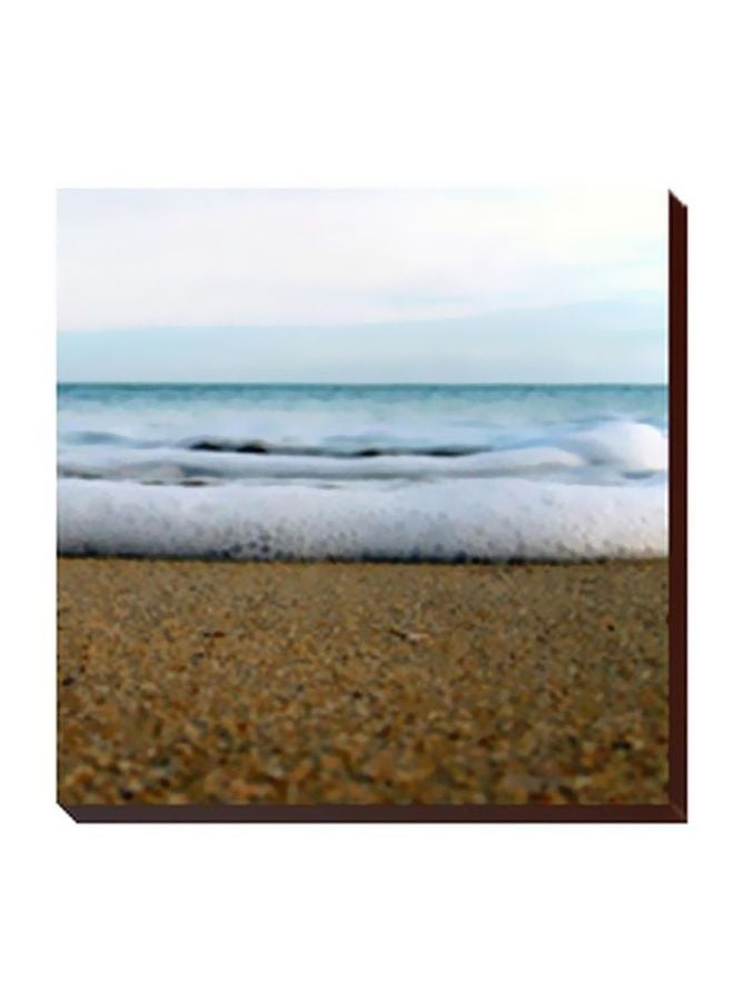 لوحة جدارية لتزيين الحائط مع إطار بني/ أبيض/ أزرق 47x47سم