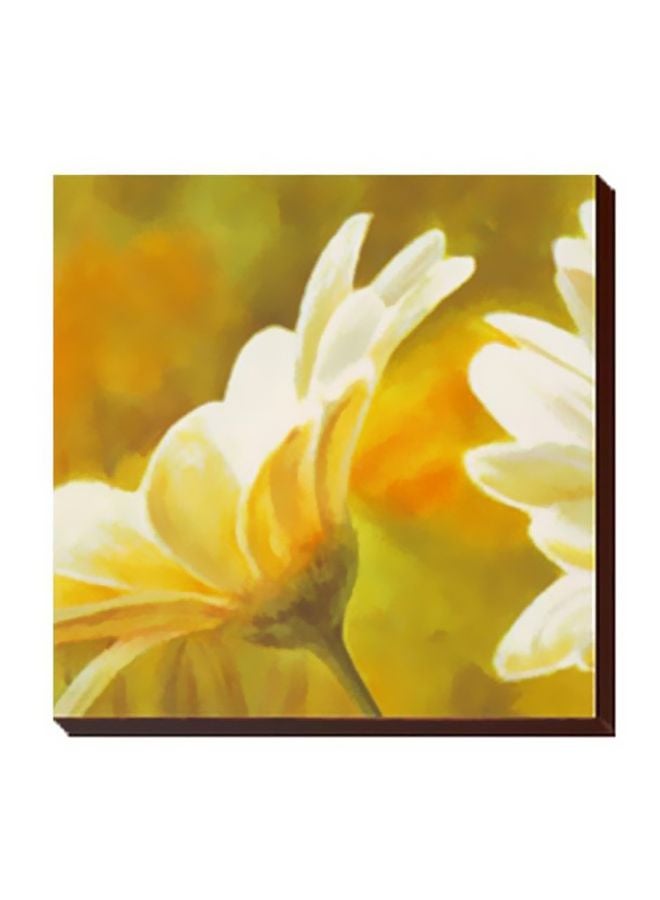 فوتو بلوك لوحة جدارية لتزيين الحائط مع إطار أصفر/أبيض/أخضر 47x47سم