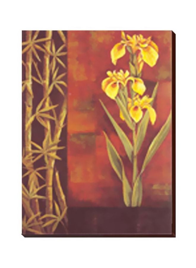 فوتو بلوك لوحة جدارية لتزيين الحائط مع إطار بني/أخضر/أصفر 15x15سم