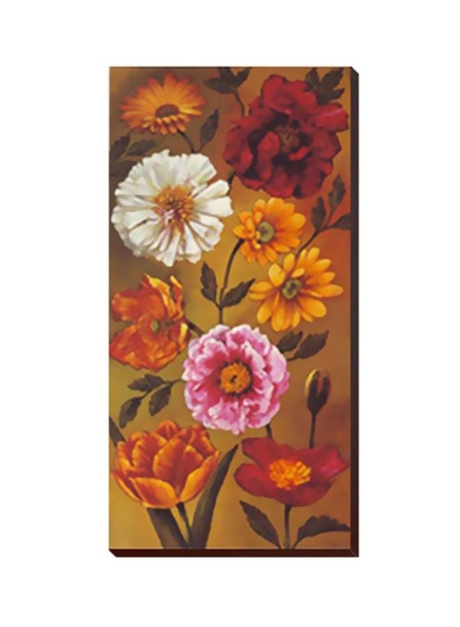 لوحة جدارية لتزيين الحائط مع إطار وردي/أبيض/برتقالي 13x45سم