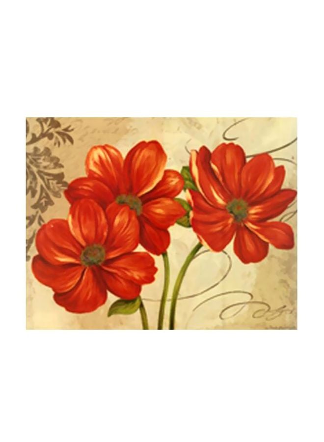 لوحة جدارية لتزيين الحائط مع إطار أحمر/أخضر/بيج 99x29سم