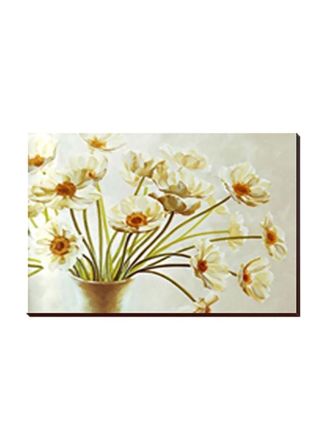 لوحة جدارية لتزيين الحائط مع إطار أبيض/أخضر 60x40سم