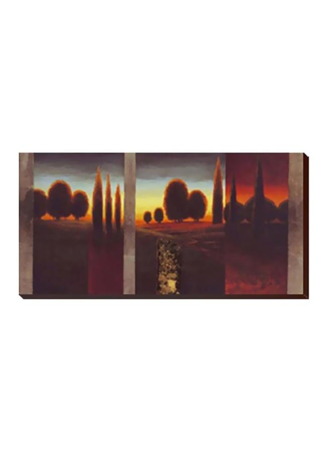 لوحة جدارية لتزيين الحائط مع إطار رمادي/أصفر/بني 40 × 30سم