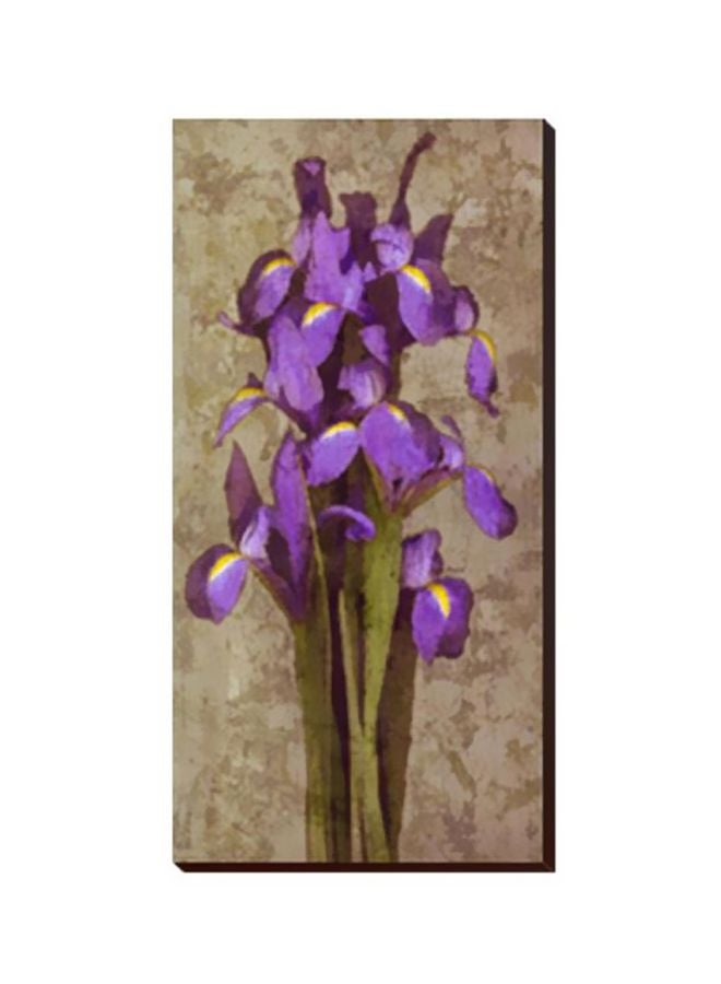 Decorative Wall Painting With Frame Beige/Green/Purple 29x99cm