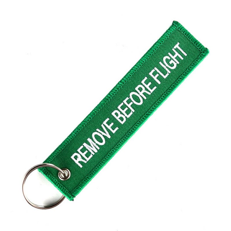 Bluelans Remove Before Flight Pattern Keychain White/Green - Image 1