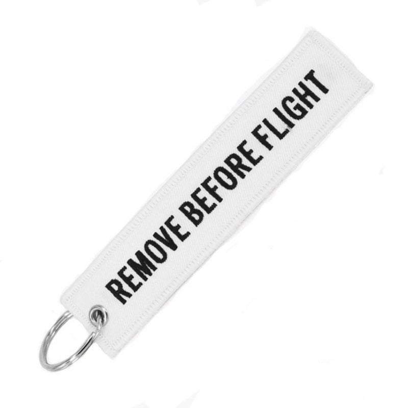 Bluelans Remove Before Flight Pattern Keychain Black/White - Image 1