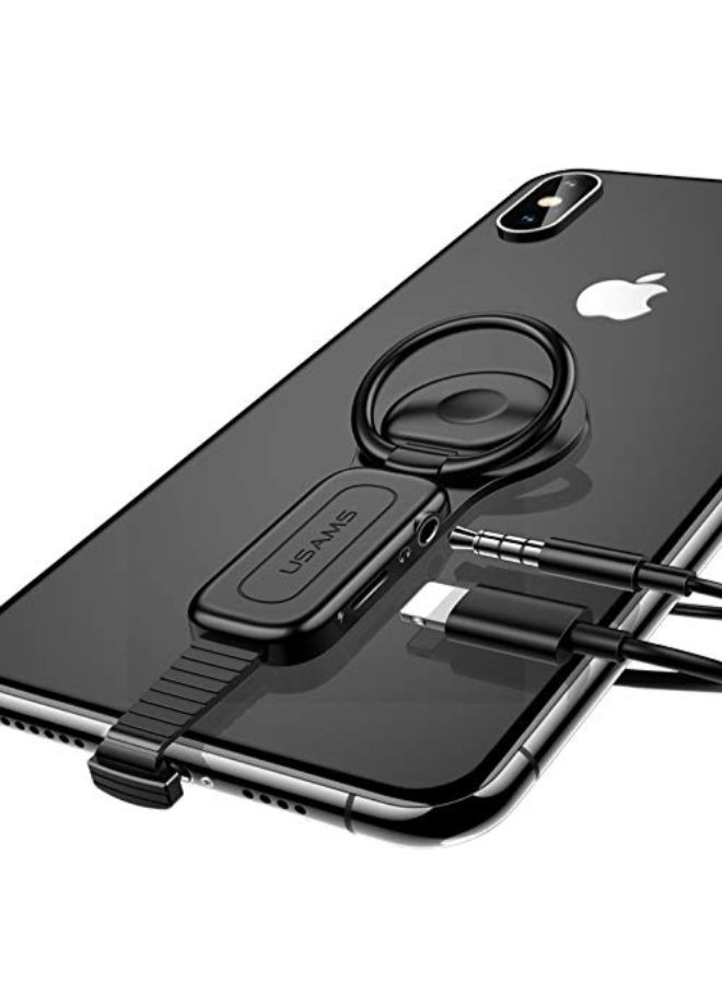 أوسامس حامل للشاحن والهاتف المحمول مناسب لكل من هاتف آيفون وآيفون X وXS و7 بلس 8 بلس أسود - Image 2