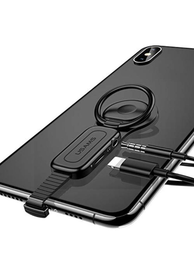 أوسامس حامل شاحن بميزة الصوت لهواتف آيفون XS/XS ماكس/XR/X/6/6S/7/8/ بلس 5 S أسود - Image 3