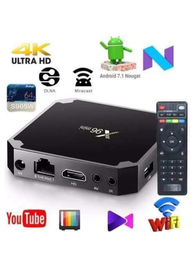 X96 - Android 4K UHD TV Box With Remote B07N6PFMP1 Black - Image 1