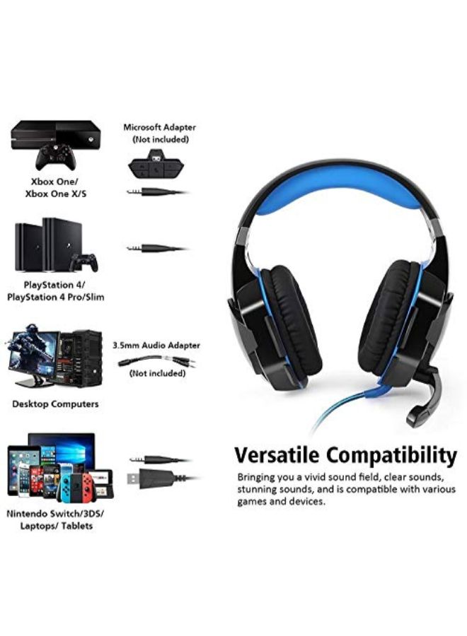 كوشن إيتش سماعة رأس ستيريو سلكية بتصميم يغطي الأذن للألعاب مزودة بميكروفون لأجهزة بلايستيشن 4/بلايستيشن 5/إكس بوكس ون/الإكس بوكس سيريس إكس/نينتندو سويتش/أجهزة الكمبيوتر - Image 4