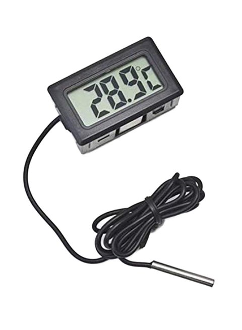 مقياس حرارة رقمي للثلاجة مزود بشاشة LCD أسود