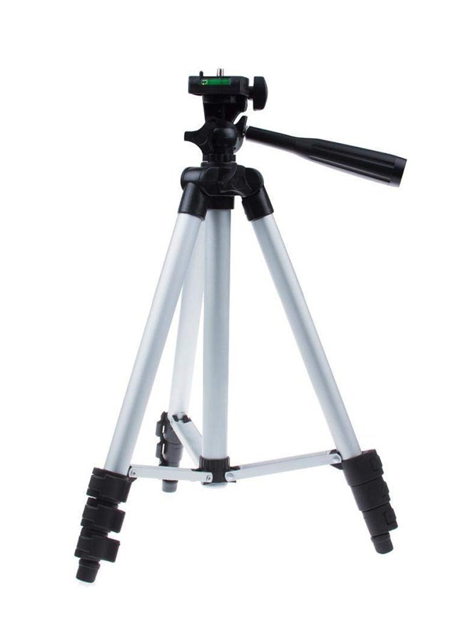 Extendable Tripod With Clip Holder Silver/Black