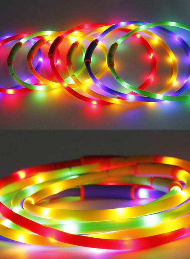 طوق سلامة متوهج بضوء LED للحيوانات الأليفة قابل للشحن بمنفذ USB أزرق 50سم - Image 2