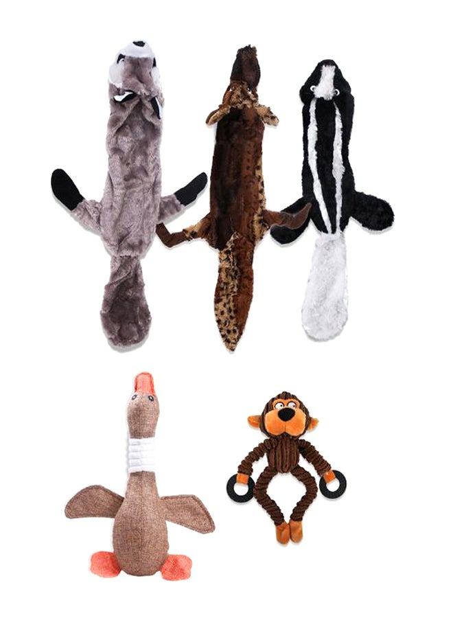 5-Piece Dog Squeaky Toy Set Multicolour - Image 1