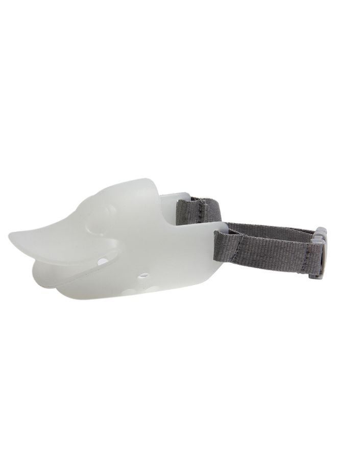 Generic Duck-Mouth Shaped Anti-Bite Muzzle With Adjustable Belt White/Grey XL 