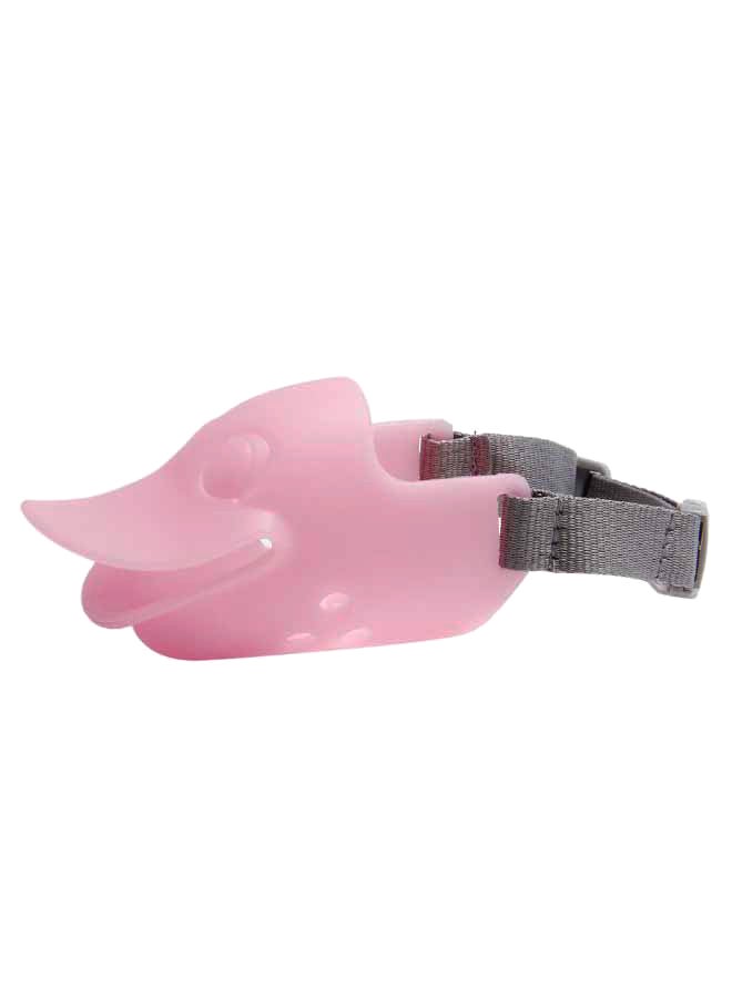 Generic Duck-Mouth Shaped Anti-Bite Muzzle With Adjustable Belt Pink/Grey L 