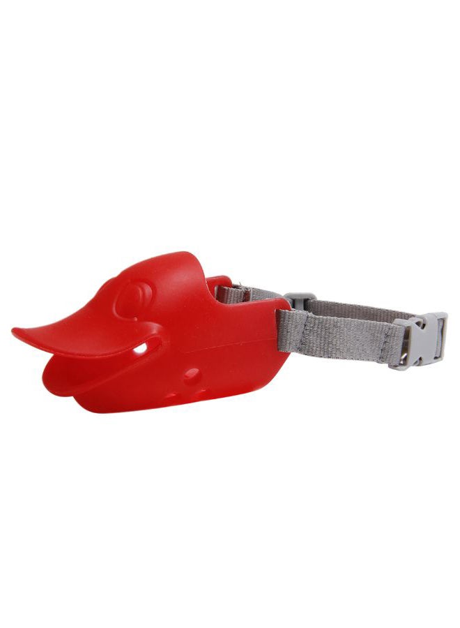 Generic Duck-Mouth Shaped Anti-Bite Muzzle With Adjustable Belt Red/Grey L 