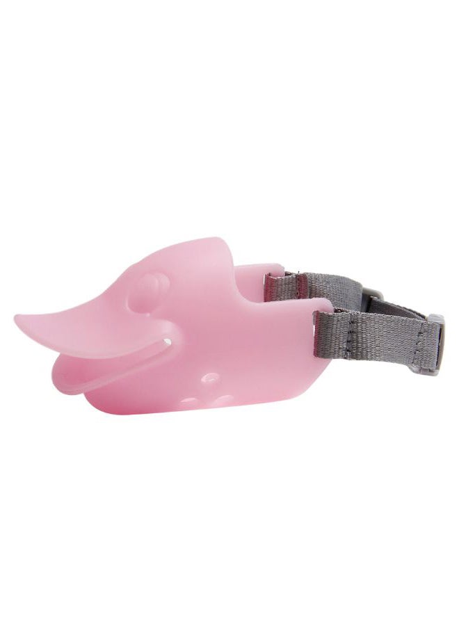 Generic Duck-Mouth Shaped Anti-Bite Muzzle With Adjustable Belt Pink/Grey XL 