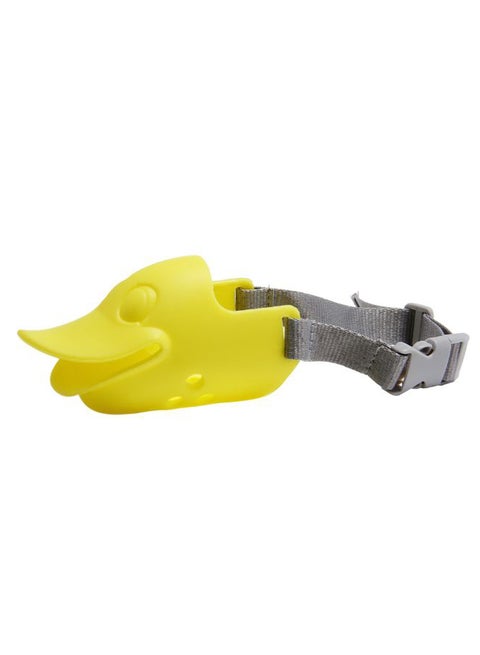 Duck-Mouth Shaped Anti-Bite Muzzle With Adjustable Belt Yellow/Grey L