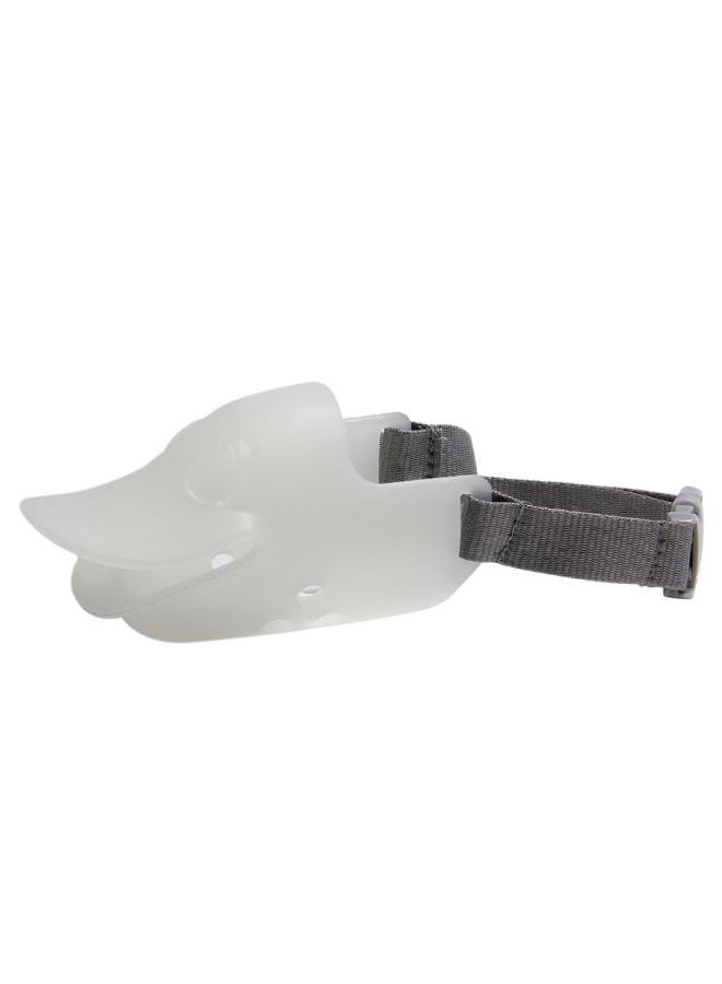 Generic Duck-Mouth Shaped Anti-Bite Muzzle With Adjustable Belt White/Grey M 