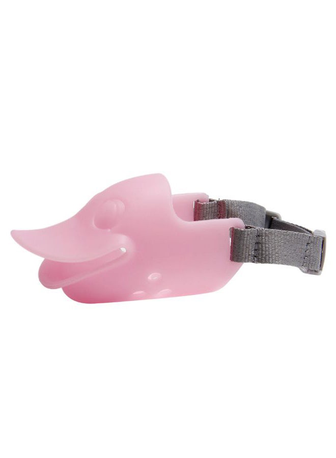 Generic Duck-Mouth Shaped Anti-Bite Muzzle With Adjustable Belt Pink/Grey M 