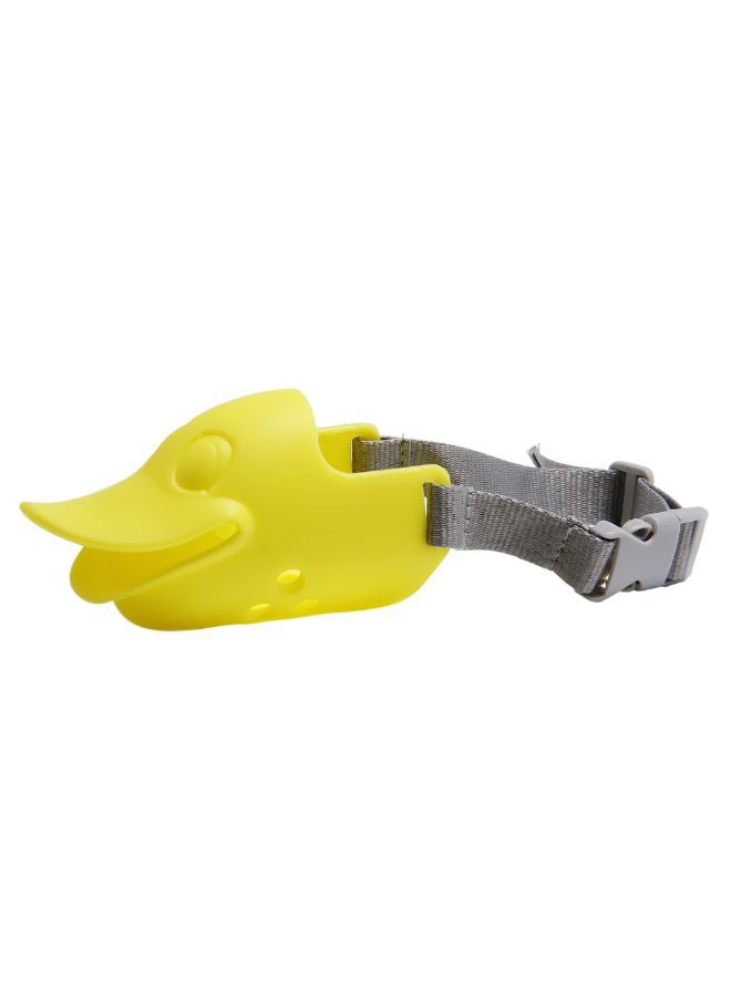 Generic Duck-Mouth Shaped Anti-Bite Muzzle With Adjustable Belt Yellow/Grey M 