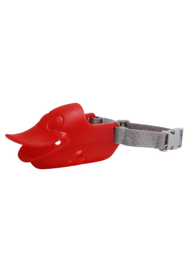 Generic Duck-Mouth Shaped Anti-Bite Muzzle With Adjustable Belt Red/Grey S 