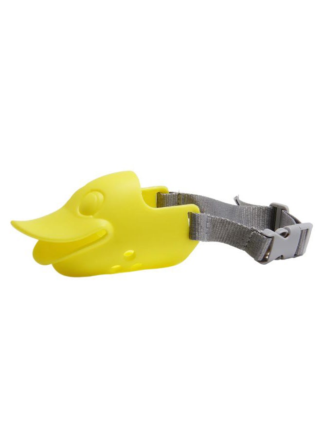 Generic Duck-Mouth Shaped Anti-Bite Muzzle With Adjustable Belt Yellow/Grey S 