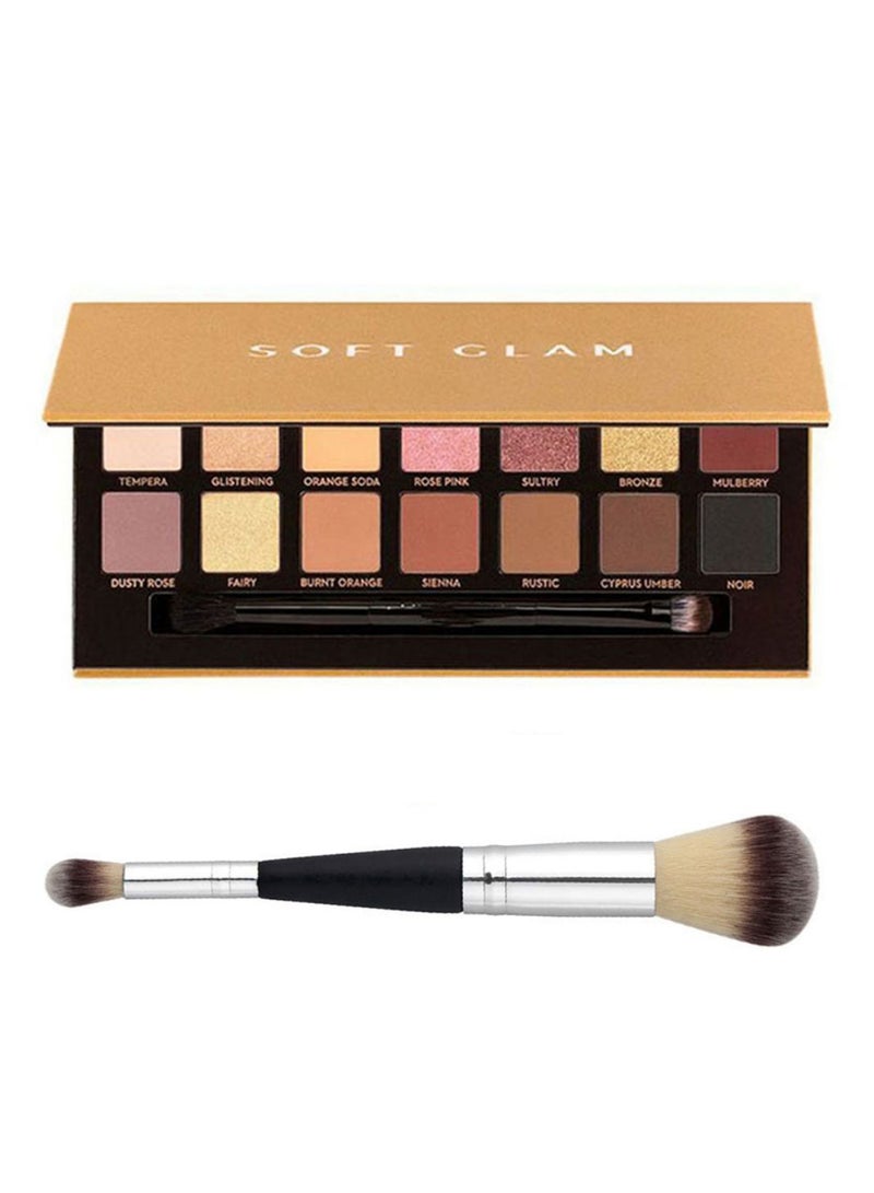 Generic 14-Color Eyeshadow Palette With Double End Brush Multicolour  - Image 1