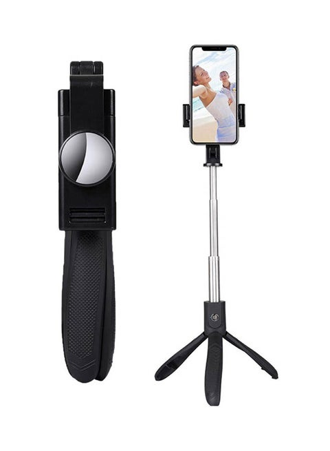 Tripod Extendable Selfie Stick With Bluetooth Remote Black