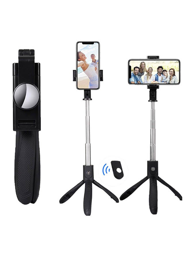 k6 - Tripod Extendable Selfie Stick With Bluetooth Remote Black - Image 1