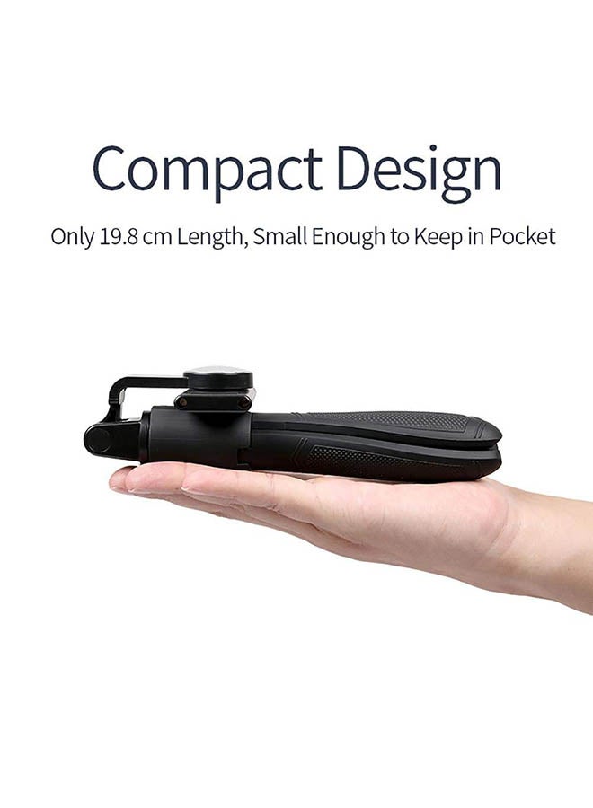 k6 - Tripod Extendable Selfie Stick With Bluetooth Remote Black - Image 1