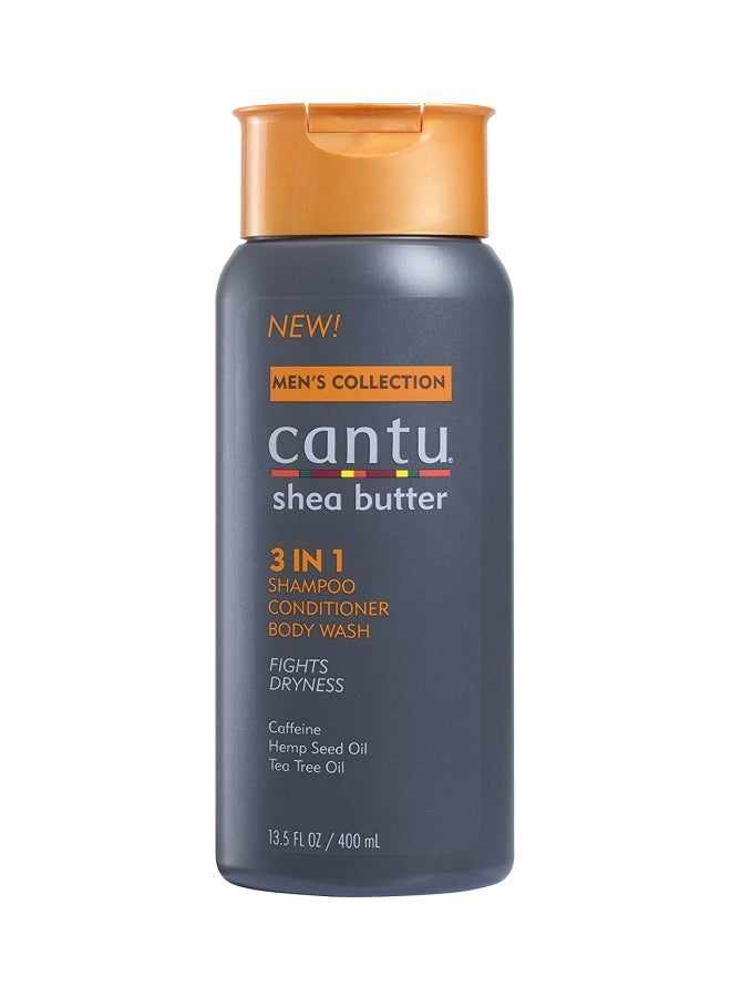 Cantu Pack Of 6 3-In-1 Shampoo Conditioner Bodywash 400ml 