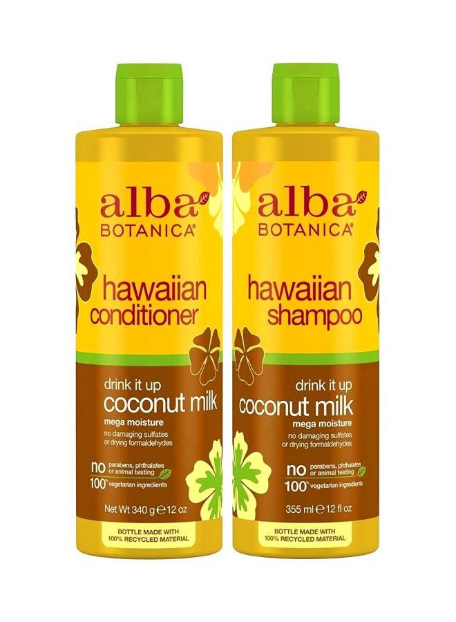 Alba Botanica Coconut Milk Hawaiian Shampoo And Conditioner Set 