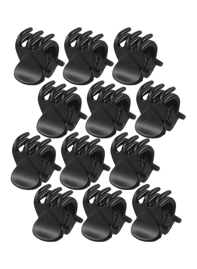 12-Piece Mini Hair Clip Set Black
