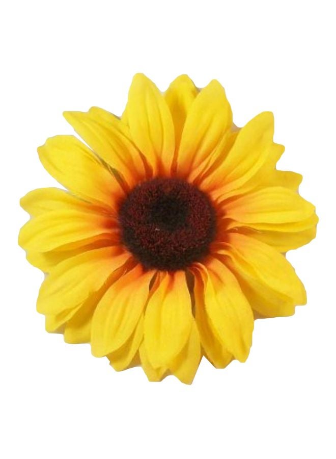 Hair Flowers - Sunflower Hair Clip Yellow/Brown 4.5inch - Image 1