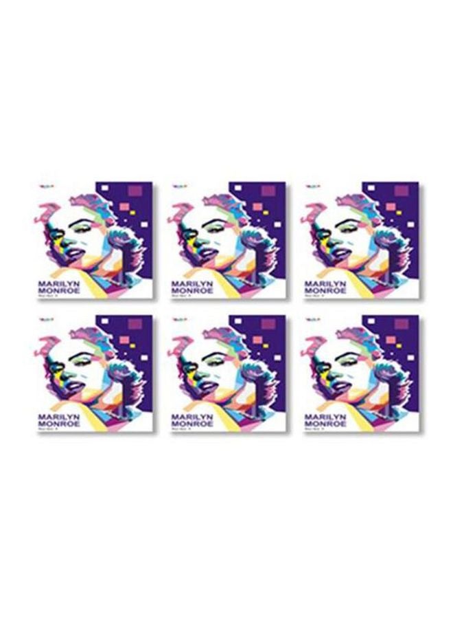 6-Piece Decorative Tea Coaster Multicolour 9x9cm