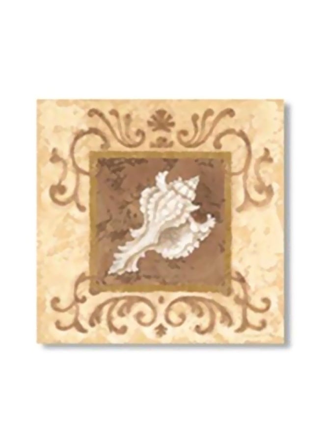 لوحة فنية لديكور الحائط بيج/بني/أبيض 24x24سم