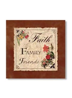 Decorative Wall Art With Frame Brown/Beige/Red 20x20cm