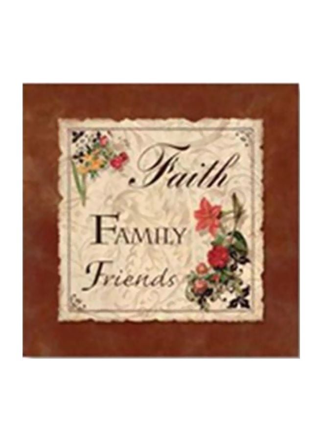 بوستر جداري للتزيين مع إطار بني/بيج/أسود 24x24سم