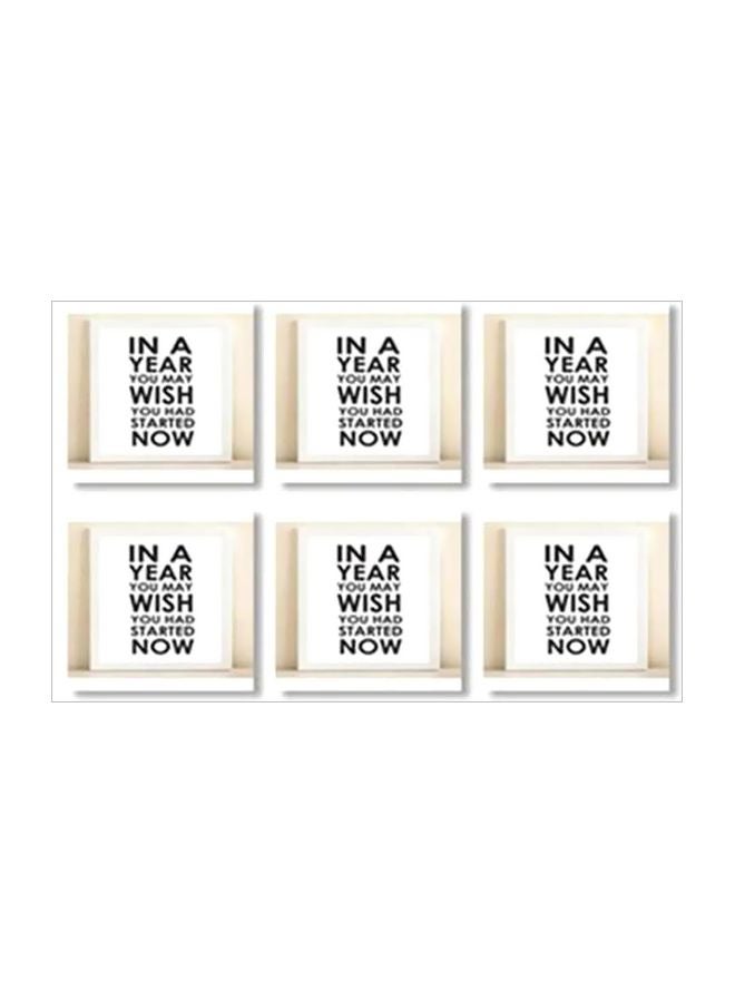 PHOTOBLOCK Pack Of 6 In A Year You May Wish You Mad Started Now Printed Tea Coaster Multicolour 9x9cm 