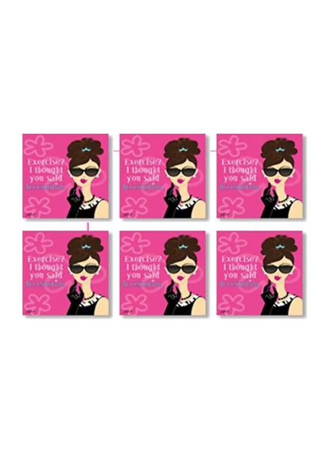 فوتو بلوك مجموعة حاملات أكواب شاي مزخرفة مكونة من 6 قطع متعدد الألوان 9x9سم