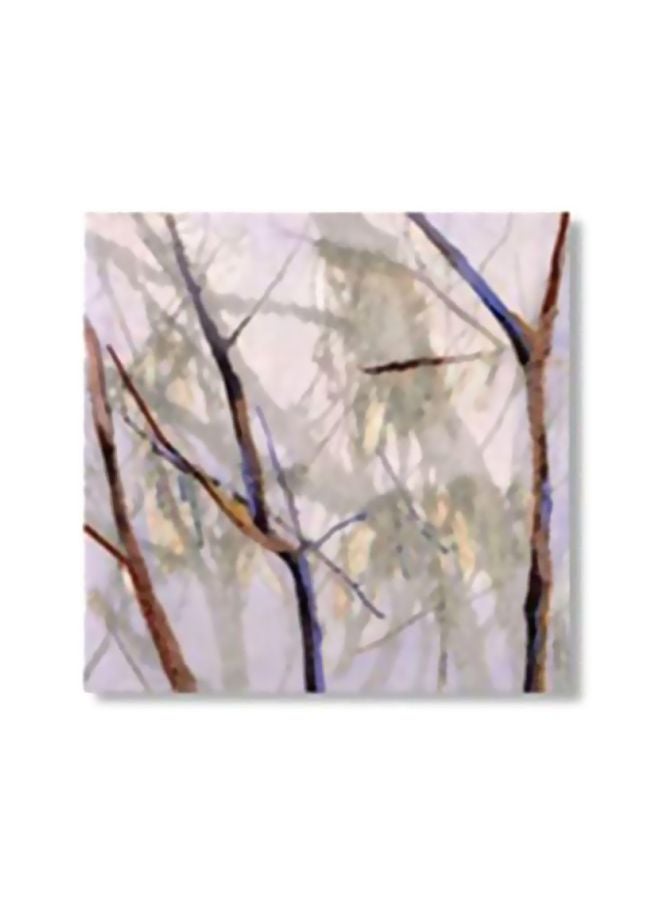 Decorative Wall Poster With Frame White/Blue/Brown 20x20cm